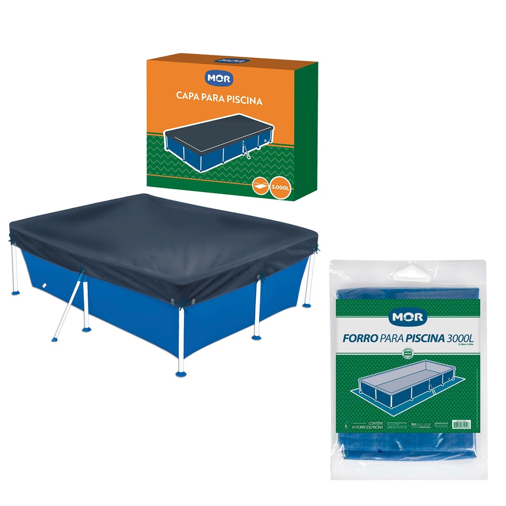Kit Capa + Forro Para Piscina 3000 Litros Proteç�