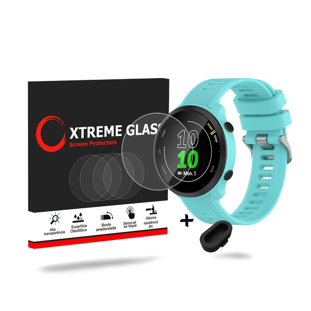 Kit Pelicula + Plug Para Garmin Forerunner 55