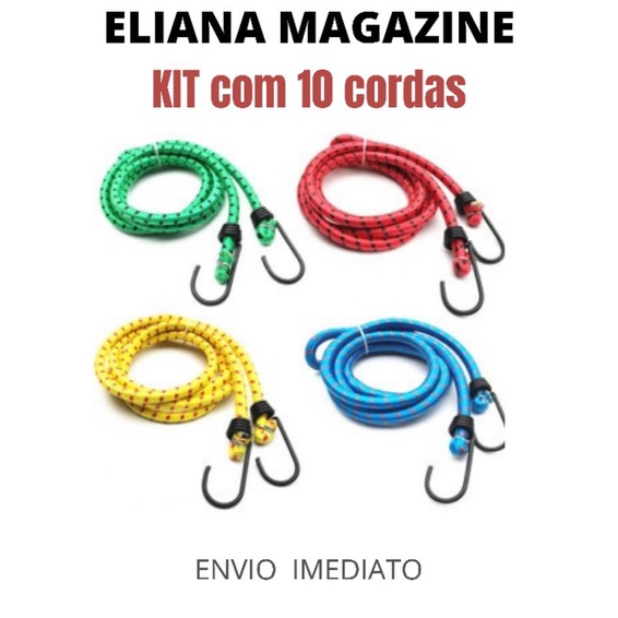 Kit 10 Cordas Elásticas  Multi Uso Moto/bagagem/c