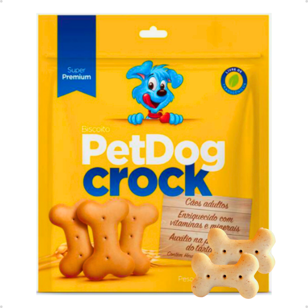 Biscoito Petisco para Cachorro PetDog Crock Super 