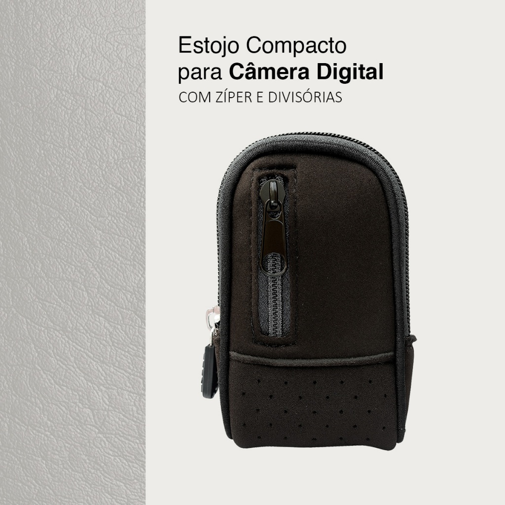 Estojo Compacto Para Câmera Digital Com Zíper E 
