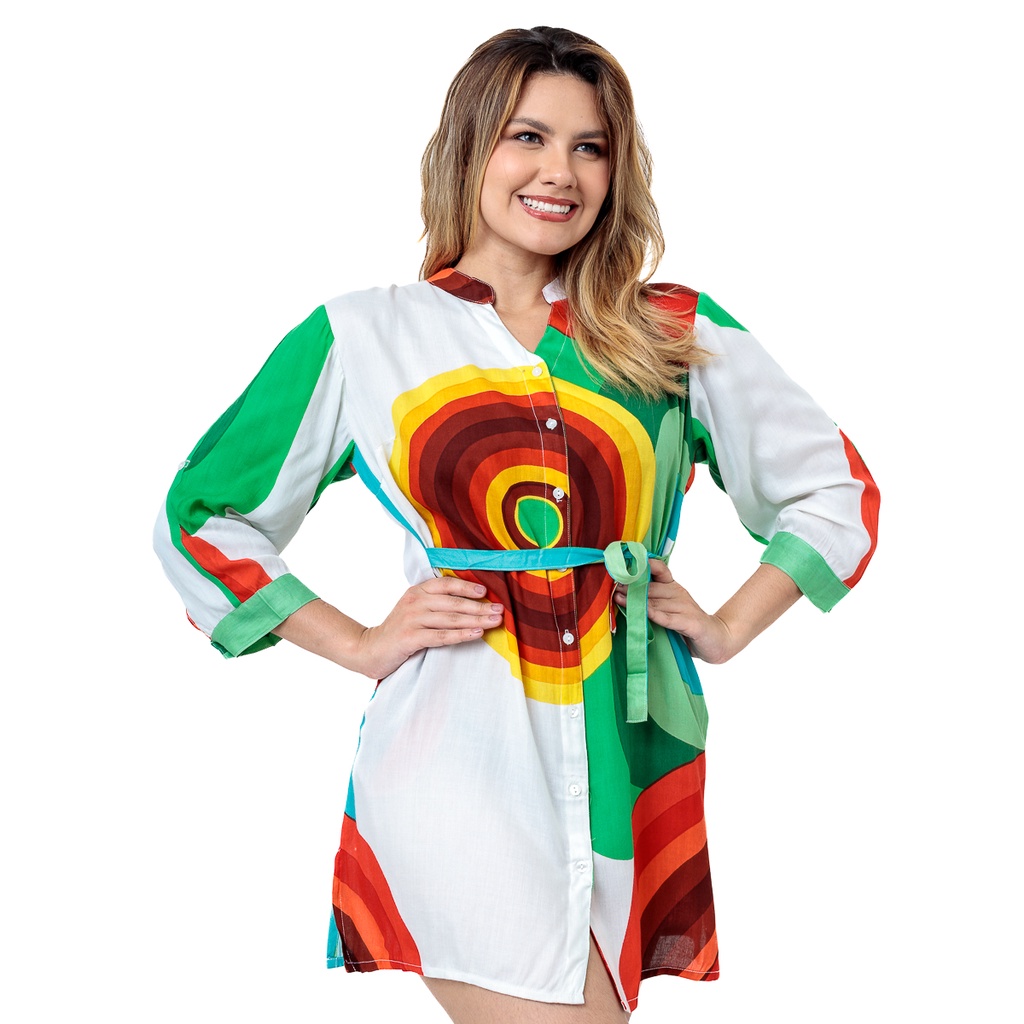 Bata Indiana Feminina Viscose Saida Praia Casual B