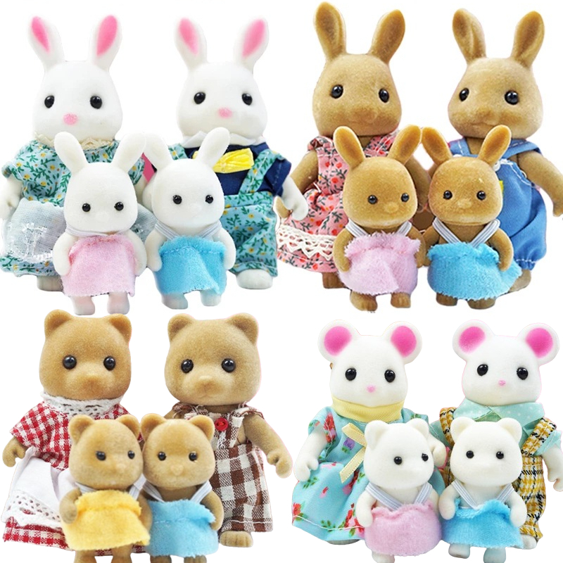 Simulação De Floresta Boneca Família De Coelho 