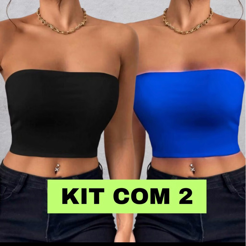 kit 2 c cropped top faixa suplex premiumtube tomar