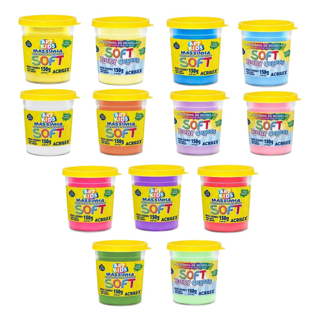 Massa de Modelar Soft 150g Baby Colors e Soft R