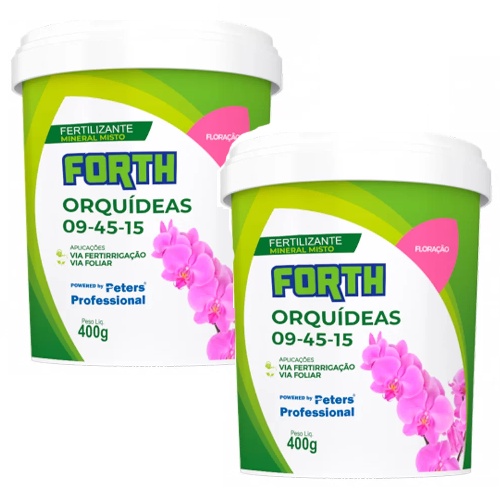 Kit 2 Fertilizante Forth Orquideas Floração 400g