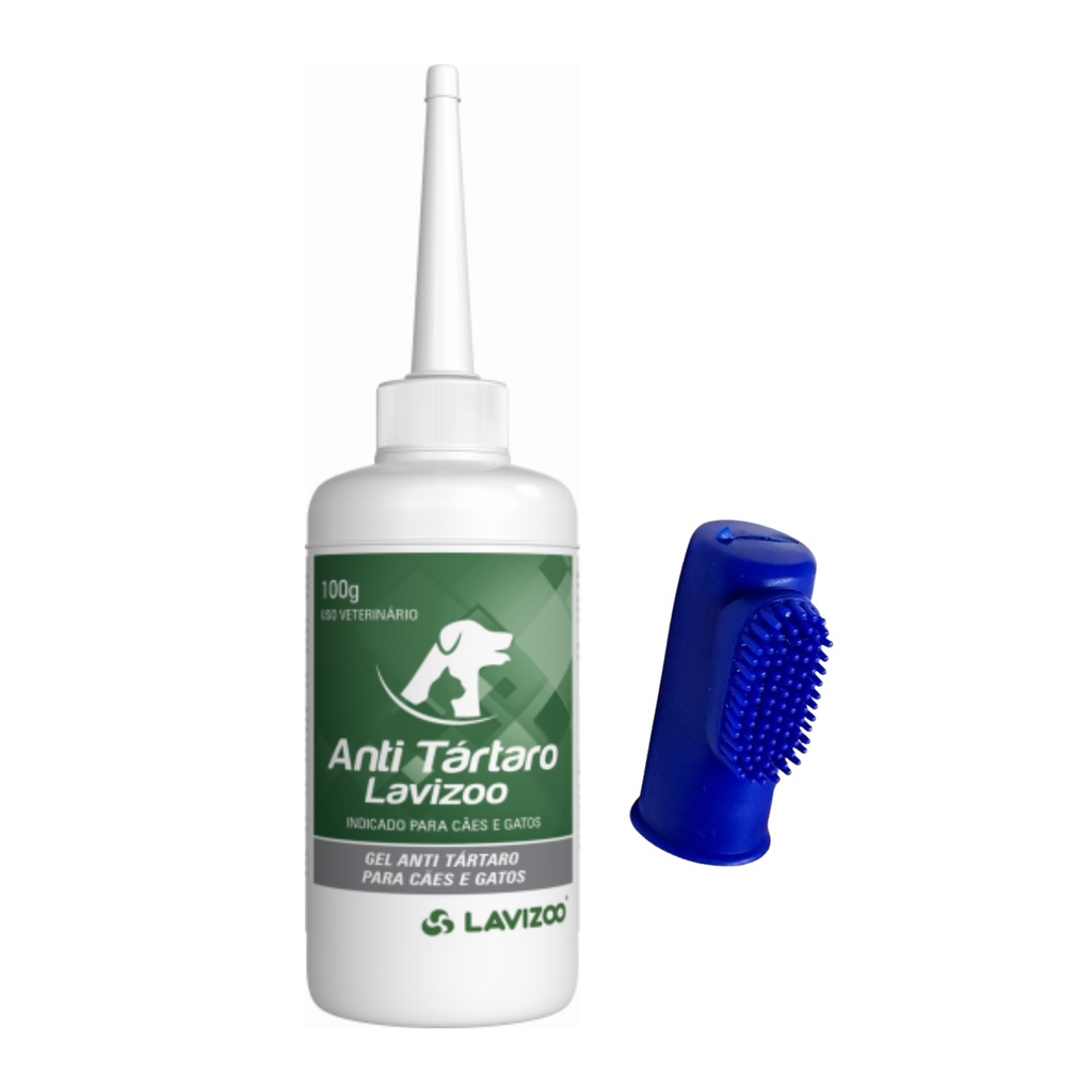 Gel Anti Tártaro Lavizoo com 1 Dedeira Silicone C