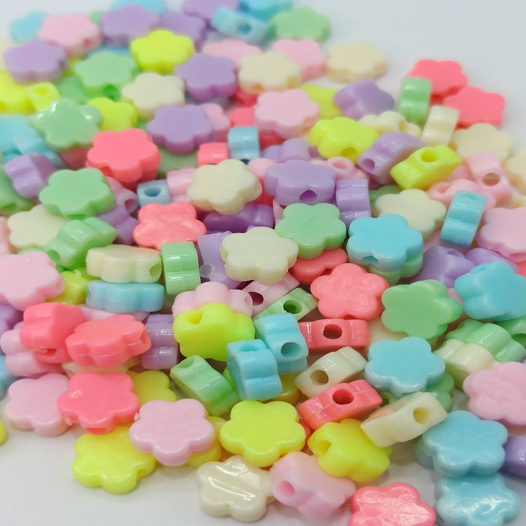 Mix Flor Infantil 9mm Cores Candy Furo Passante &#