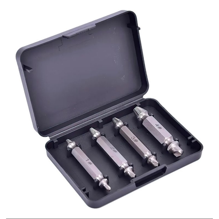 Kit Jogo 4 Brocas Removedor Extrator Tira Rosca Pa