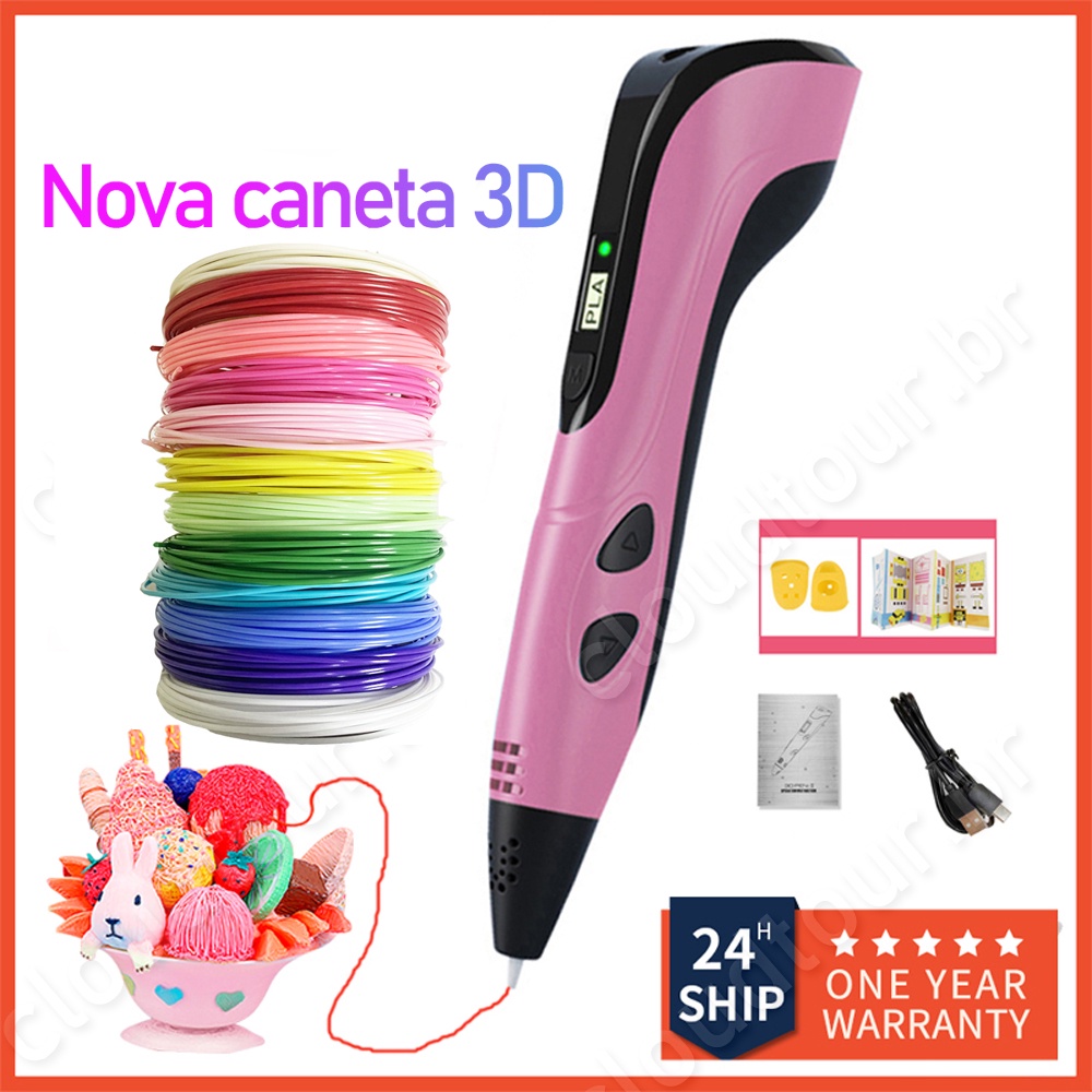 Caneta com Impressão 3D e Tela LCD Para Crianças