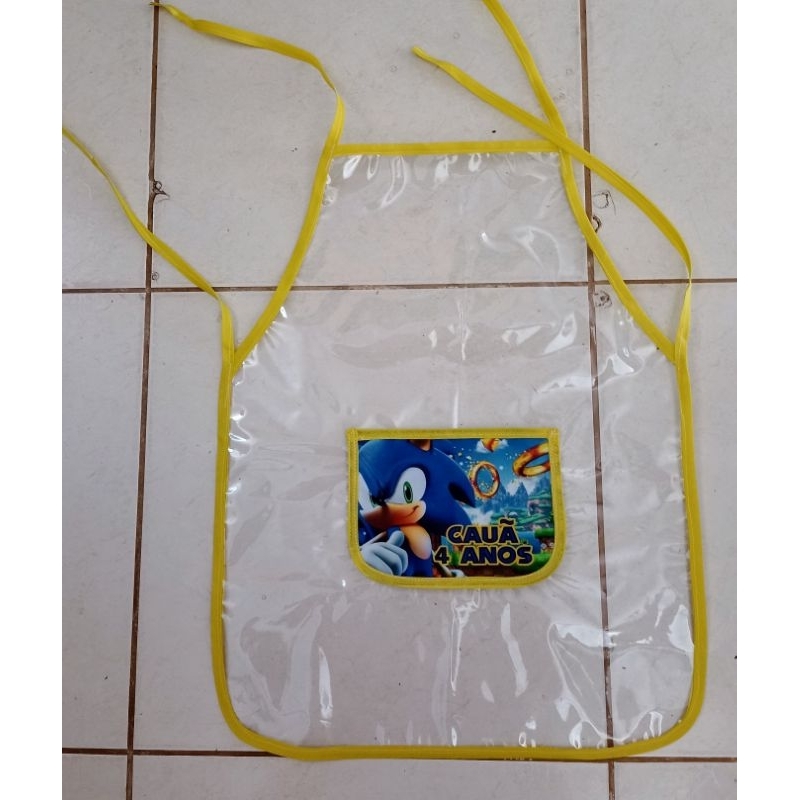 Avental infantil plástico cristal transparente co
