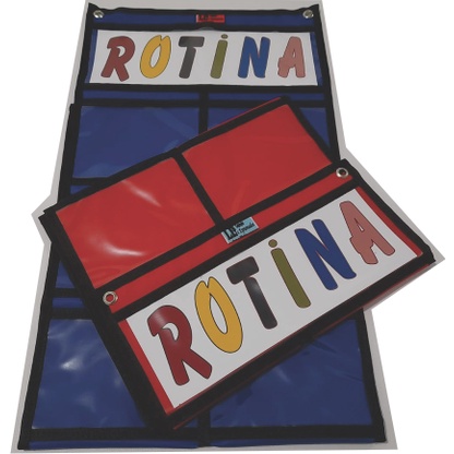 Painel p/rotina escolar  01 unidade c/ 12 bolsos 1