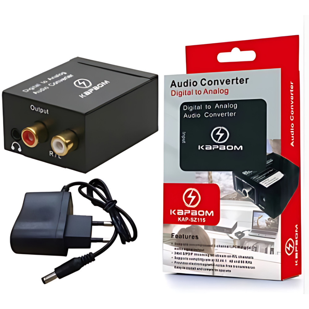 Conversor Optico Audio digital Adaptador de Aúdio