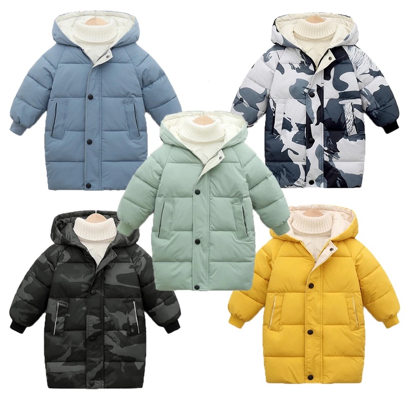 Jaqueta Parkas 3-10 Anos Com Capuz Quente De Inver