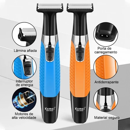 Barbeador Aparador De Pelo Prova Dágua Kemei Km-1