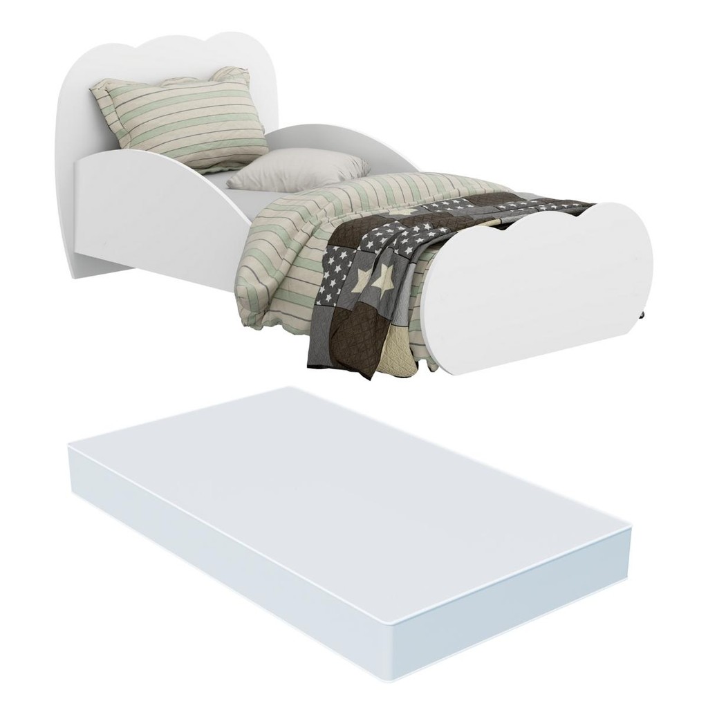 Cama Infantil com Colchão Incluso 70 x 150 cm 100
