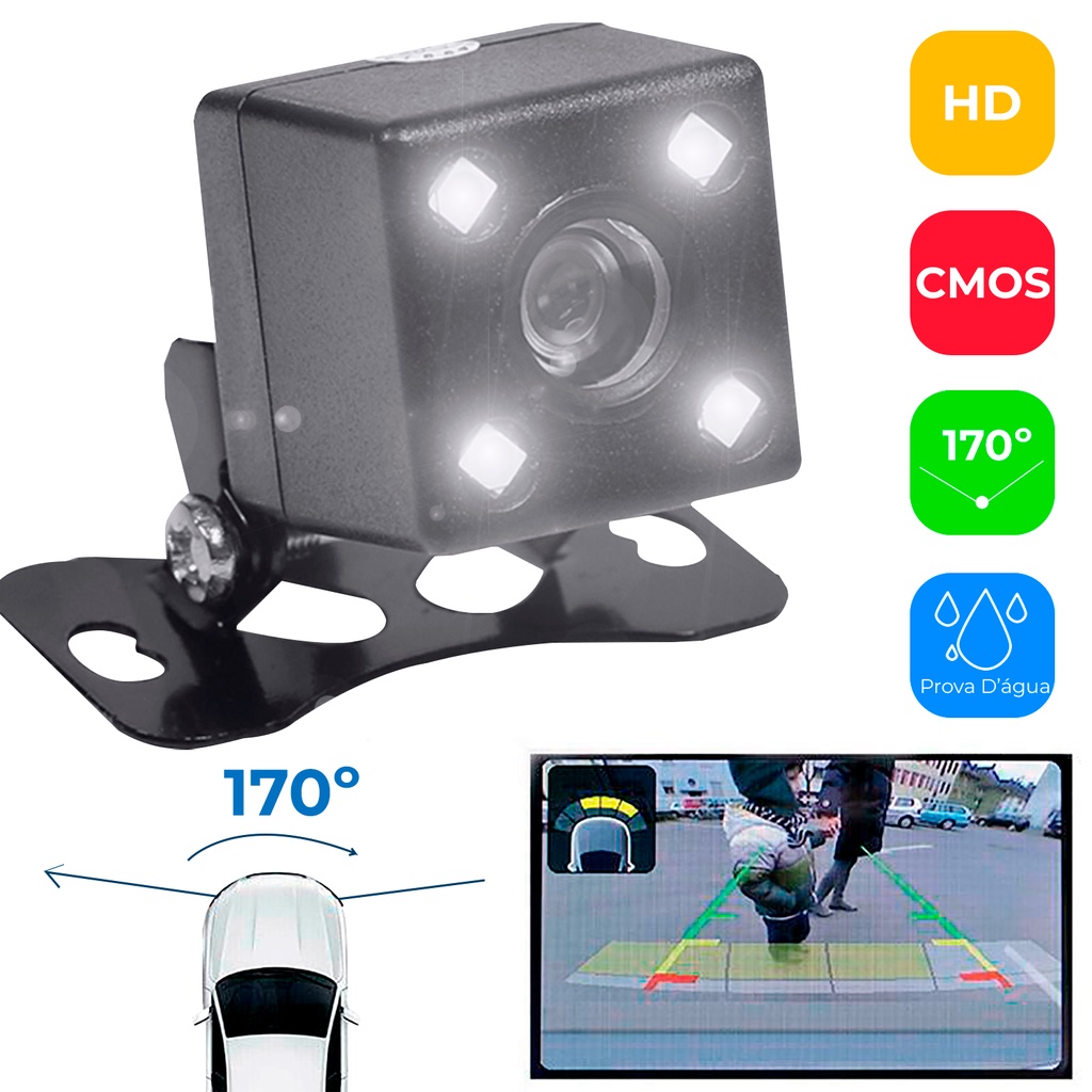 Câmera de Ré Suporte Visão Noturna para Estacio