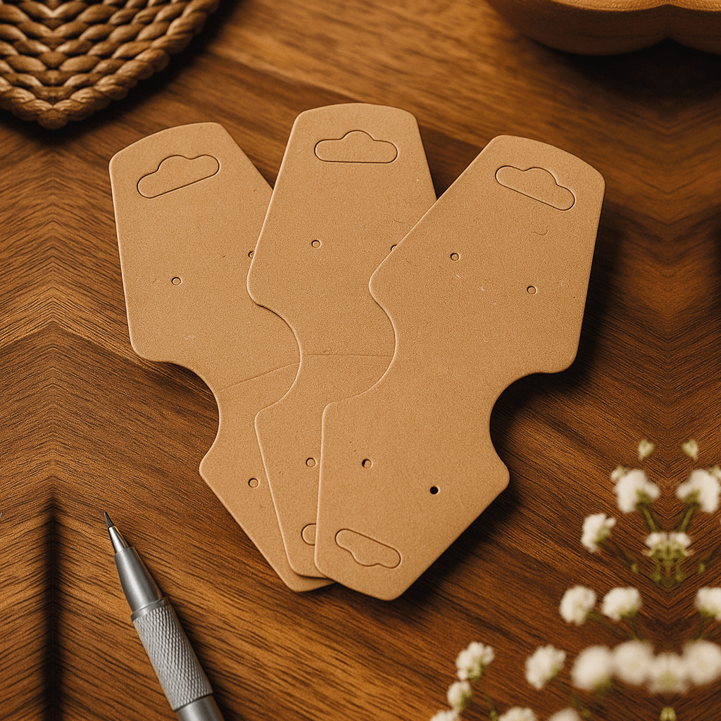 Cartela de Corrente e Brinco Papel Kraft Sustentav