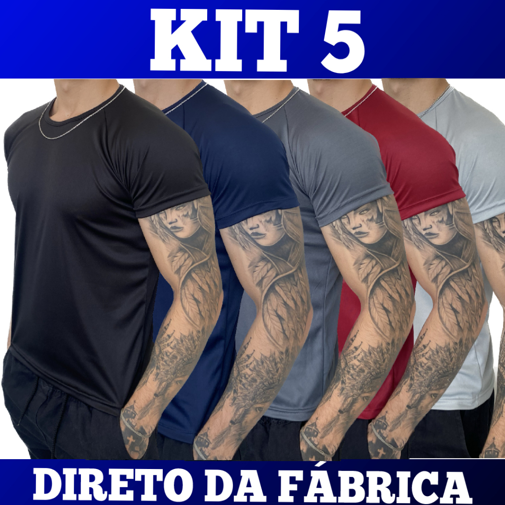 Kit 5 Camisetas Dry Fit Masculina – Casual &