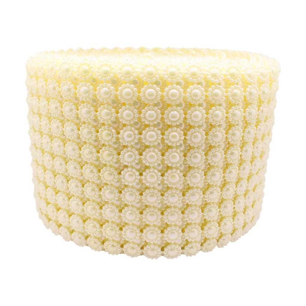 Manta De Perola Flor De 10mm Em Abs Com 9 Metros &