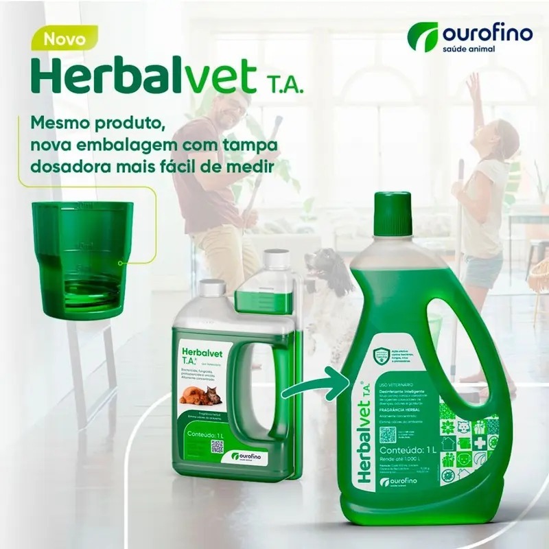 Herbalvet 1L Desinfetante Bactericida e Viricida