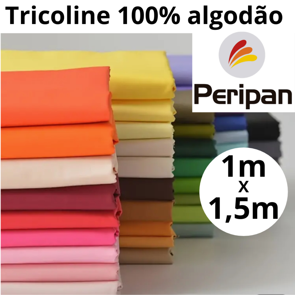 Tecido Tricoline PERIPAN Liso Várias Cores 100% A