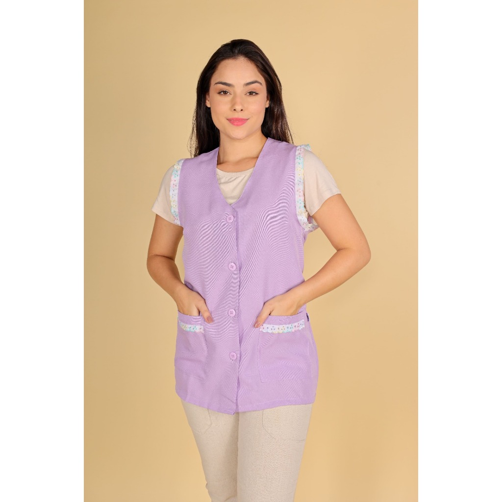 Avental Jaleco Bata Professor com lese colorido