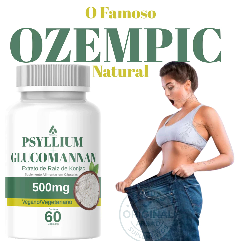 PSYLLIUM 250mg + GLUCOMANNAN 250mg 100% Natural 60
