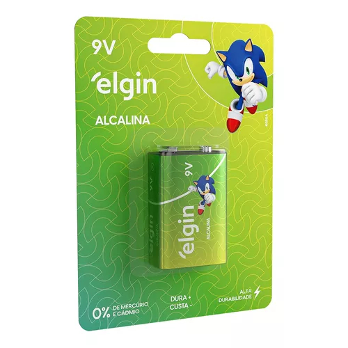 Bateria 9V Alcalina Retangular Elgin – Carte