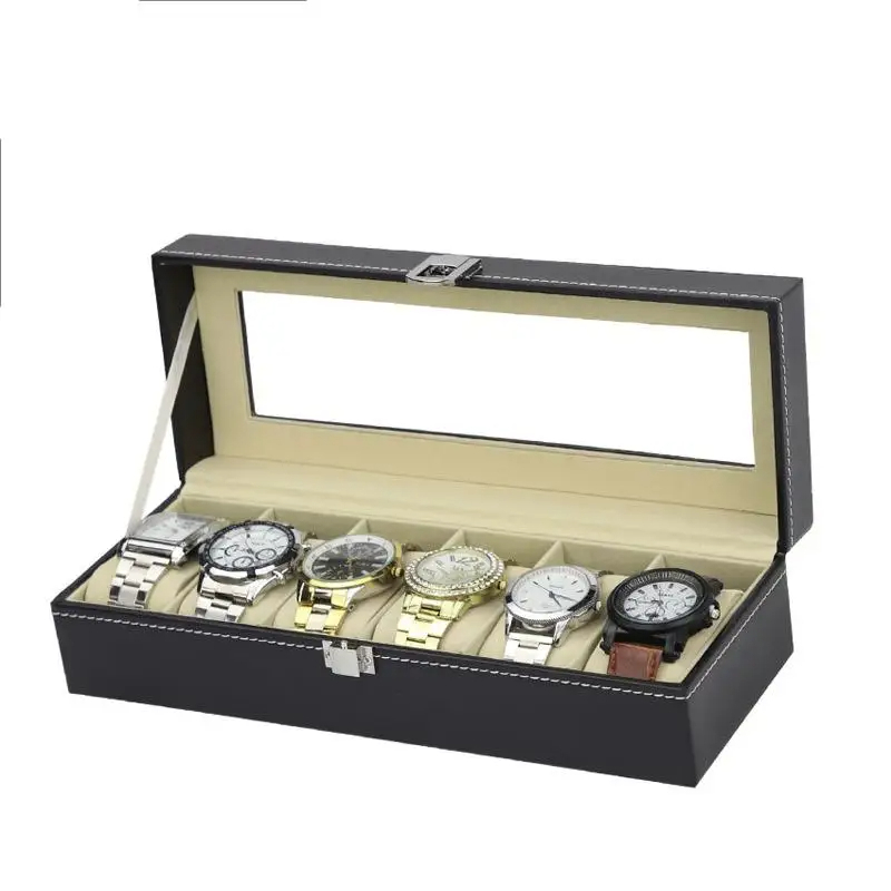 PU Leather Watch Storage Box, Assista Acessórios,
