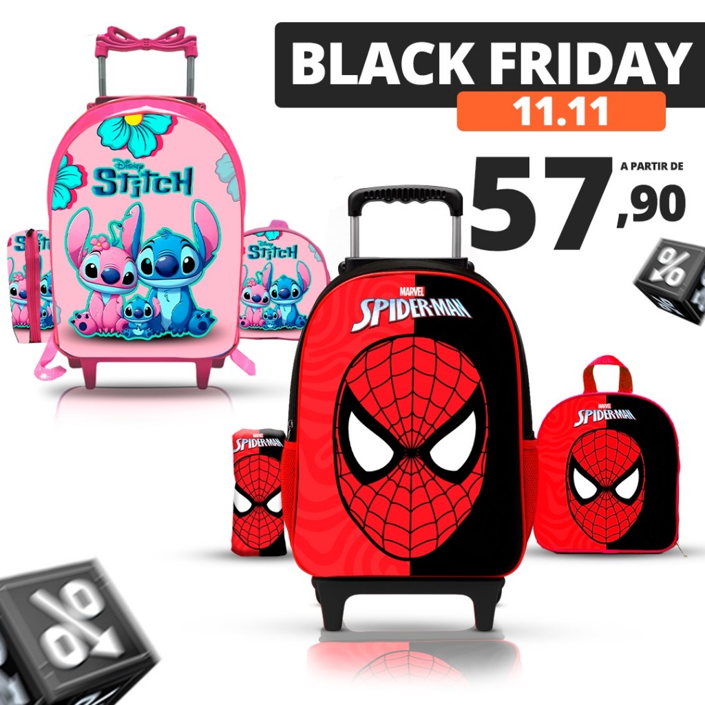 KIT Mochila Escolar Infantil Com Lancheira E Estoj