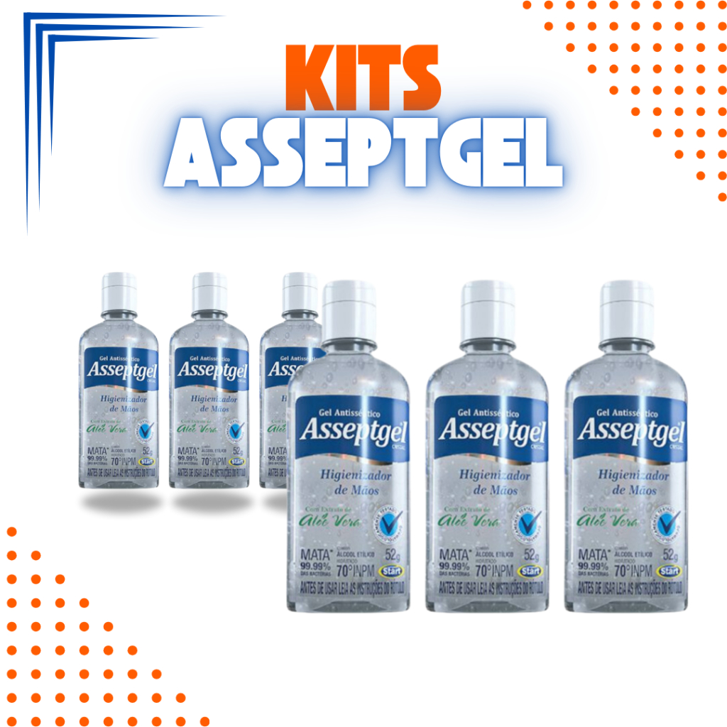 Álcool em Gel Antisséptico 52gr Asseptgel Higien