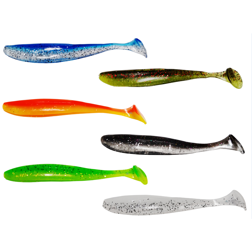 Kit 12un Isca Artificial Soft Shad Silicone 9cm  4