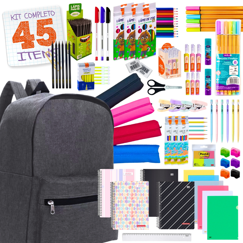 Material Escolar Kit Completo Ensino Fundamental M