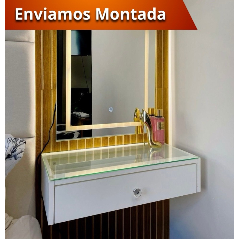 Penteadeira de Vidro C/Divisorias  Escrivaninha Ca