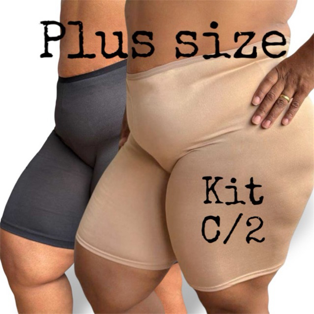 kit  2 Short Feminino Plus Size Anagua Segunda Pel