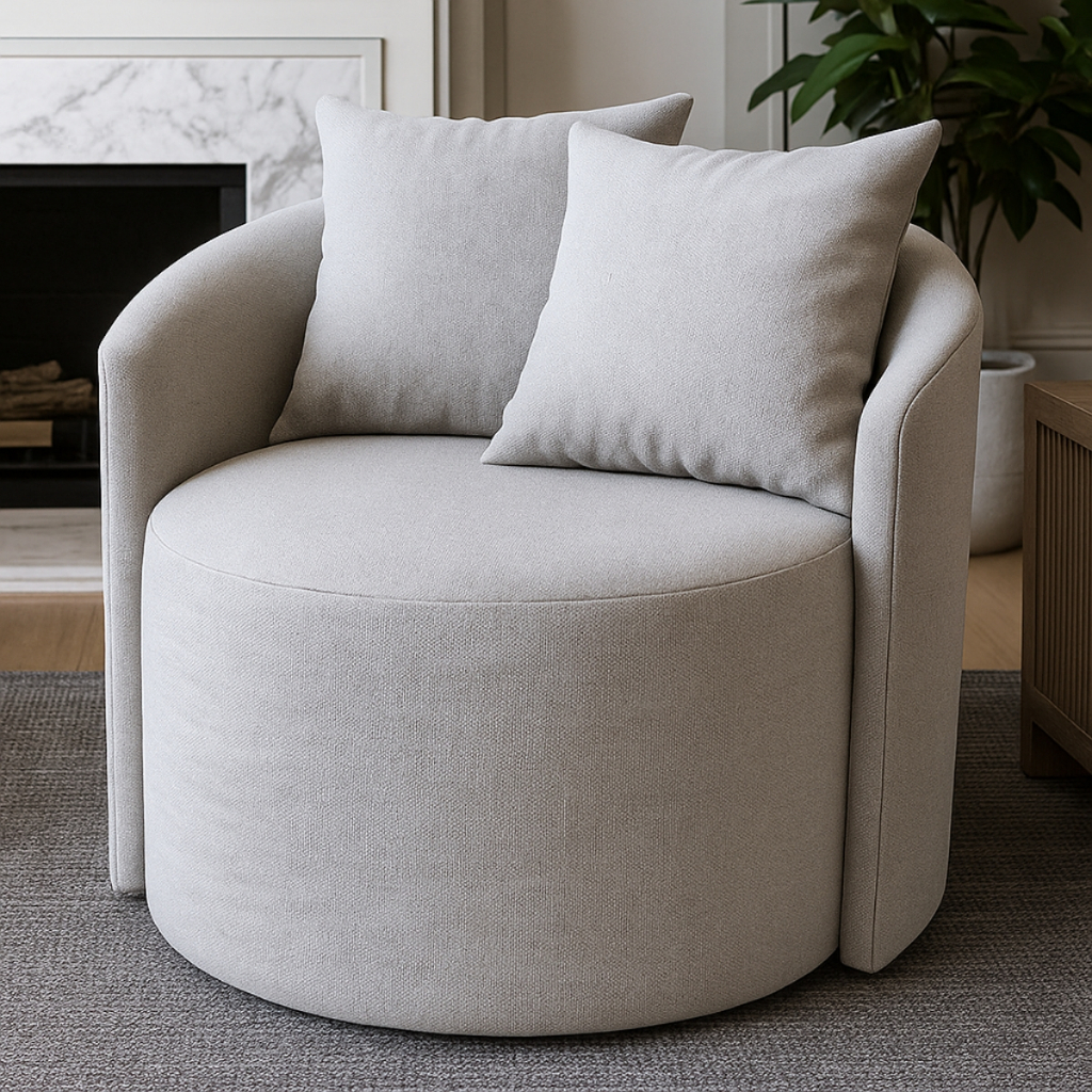 Poltrona Puff Orgânica Decorativa em Linho Elegan