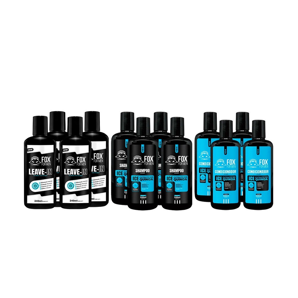 KIT 4 LEAVE IN + 4 SHAMPOO E 4 CONDICONADOR ICE FO