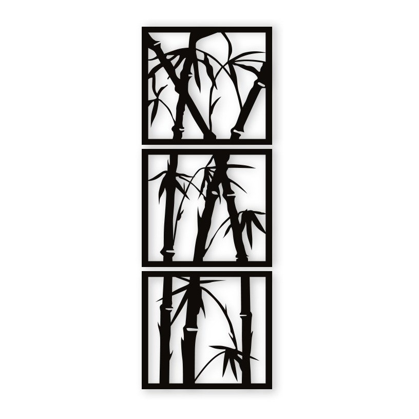 Quadro Decorativo Vazado Bambú Decoração Casa Q