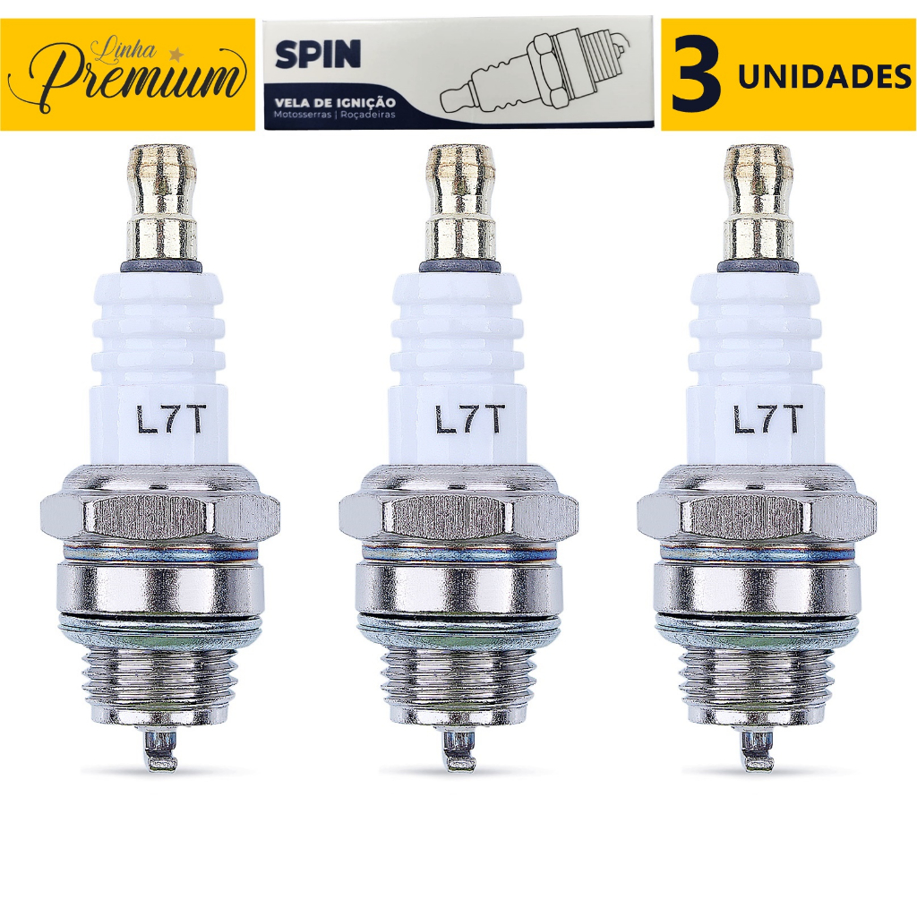Kit 3 Velas De Ignição Para Roçadeira Motosserr