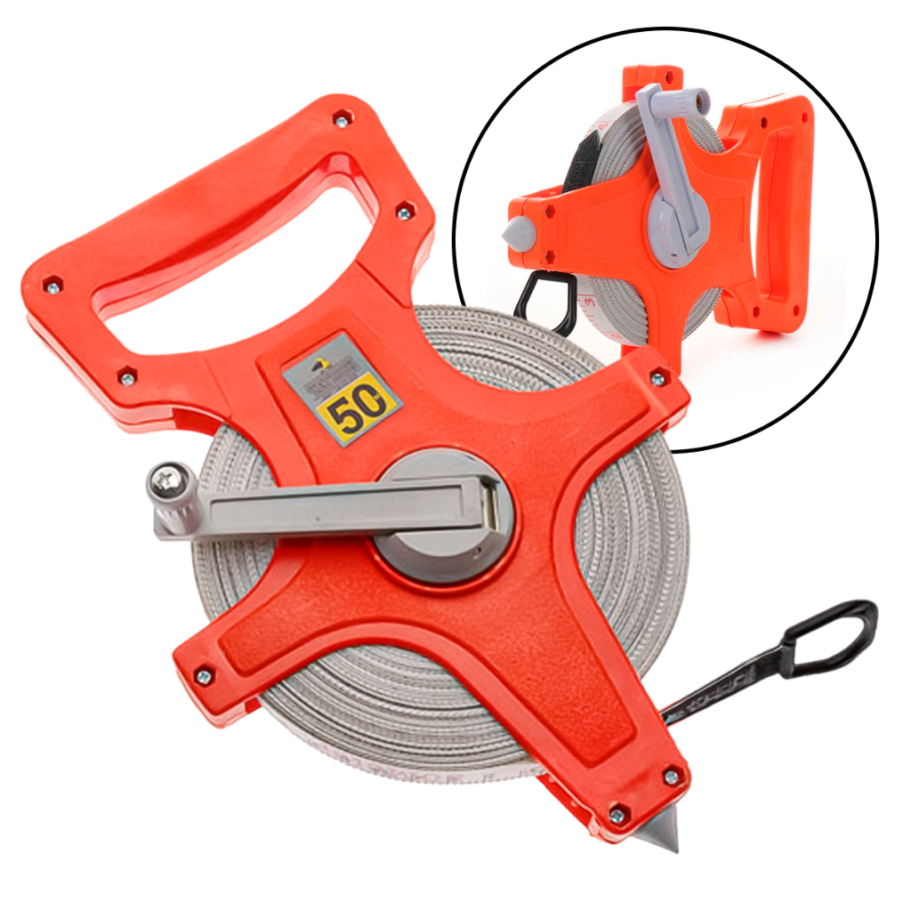 Trena Longa Fita De Fibra Vidro Caixa Aberta 50m x