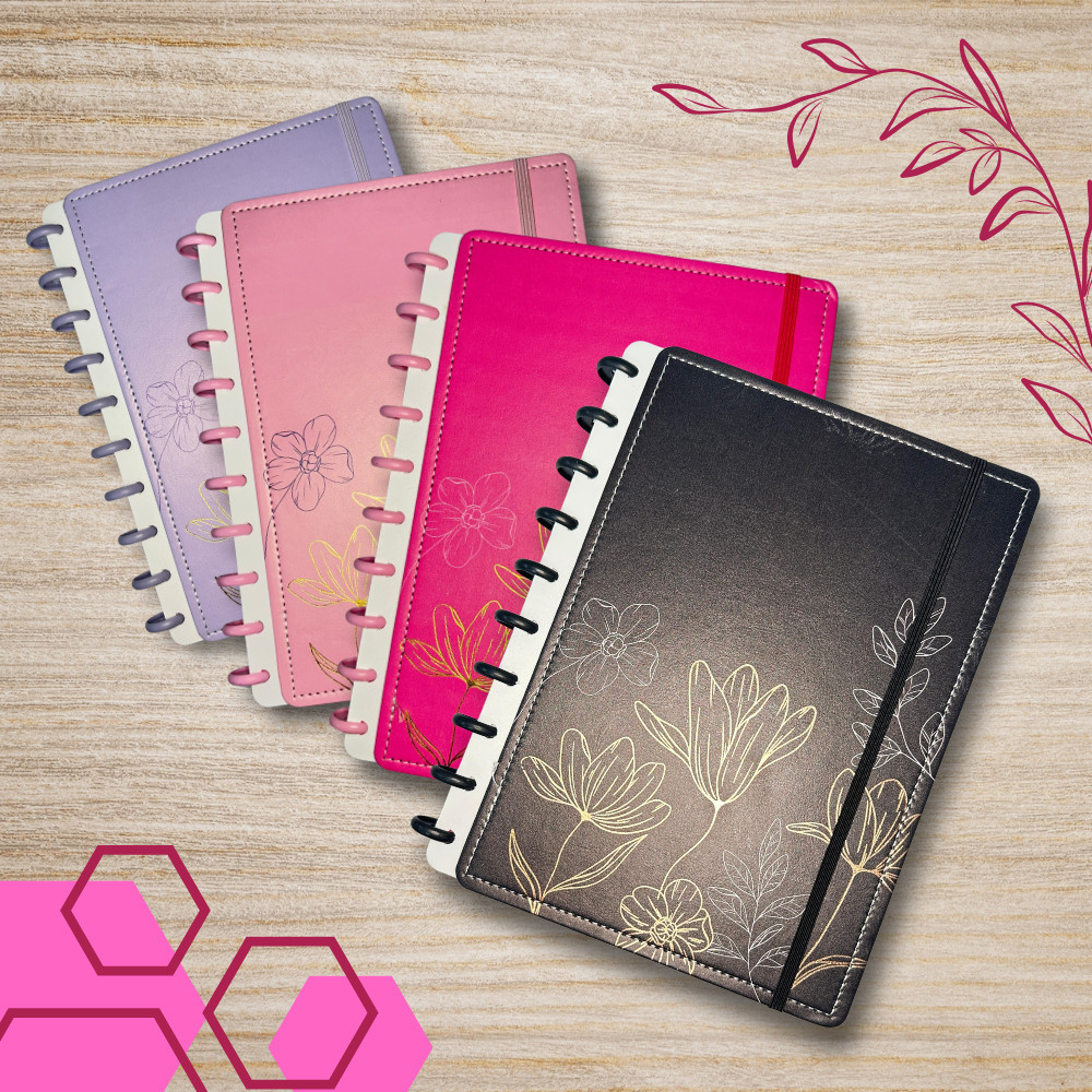 Caderno De 10 Discos B5 Floral 87 folhas FWB