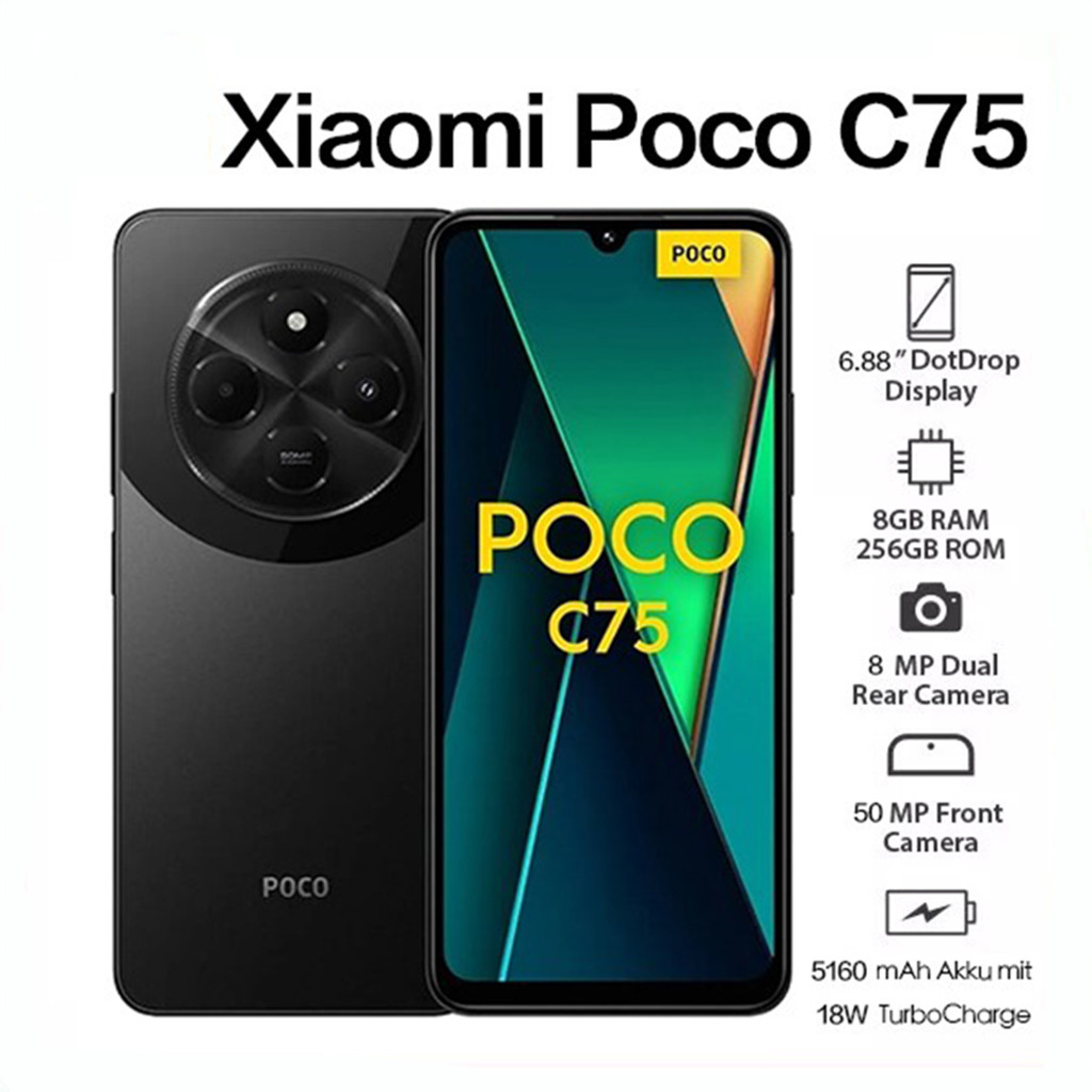 Celular Xiaomi Poco C75 8GB+256GB RAM Incluir NFC 