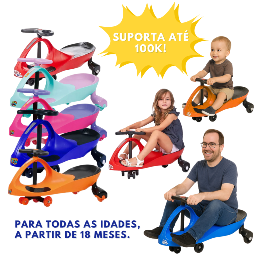 Carrinho Rolima Gira Gira Car 360 Com Led Passeio 