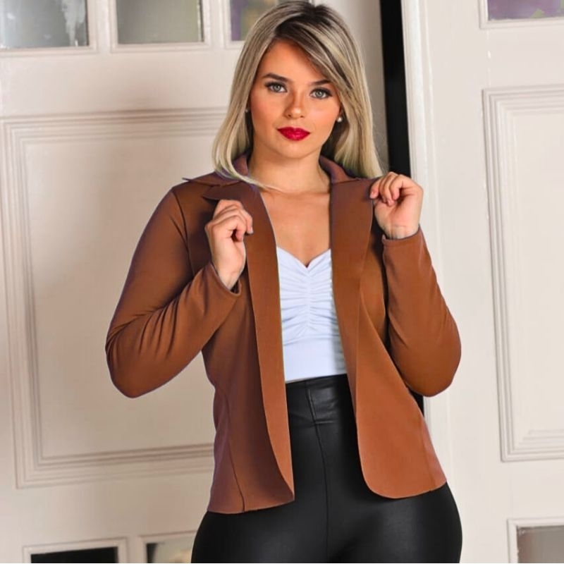Blazer de Neoprene Feminino – Terninho Soci