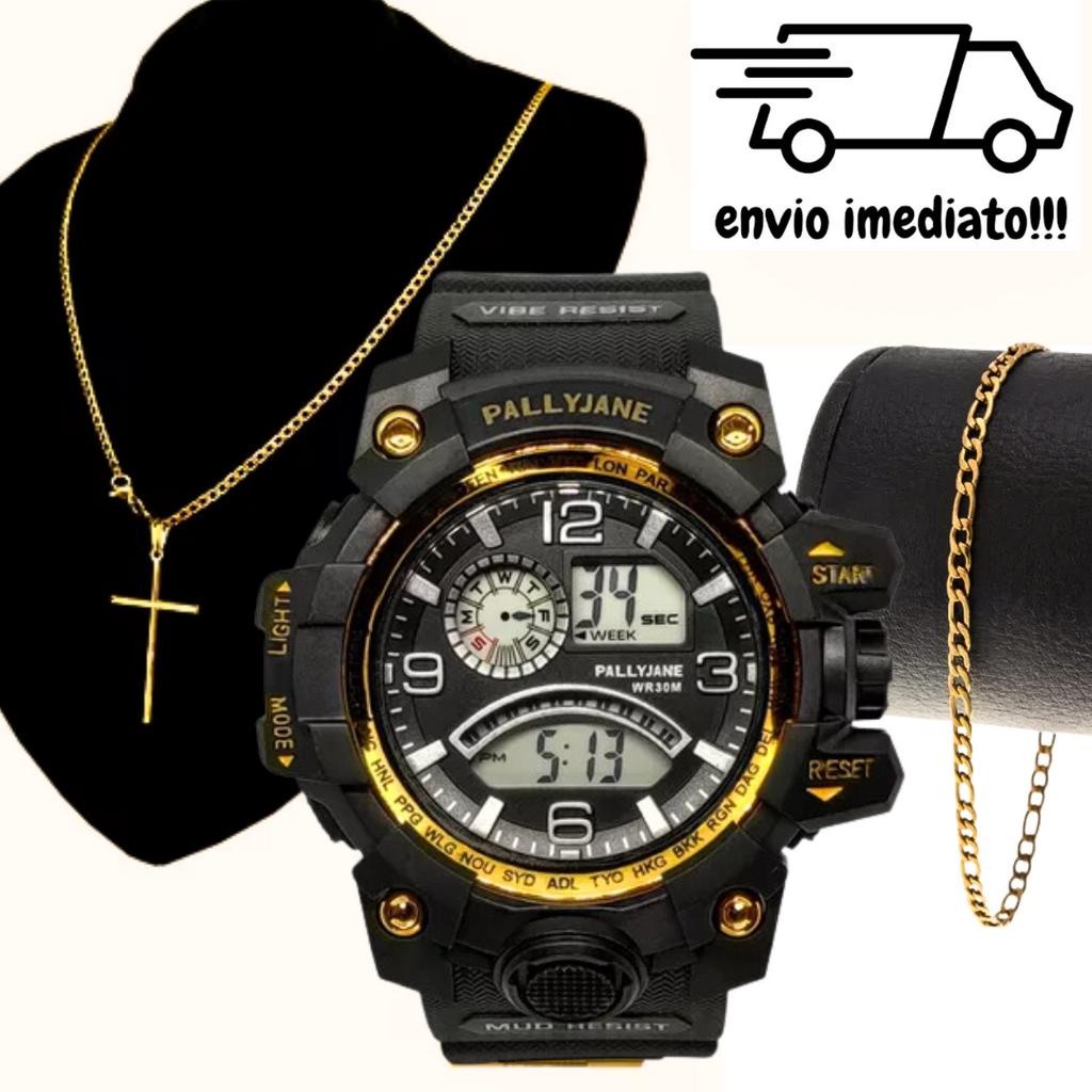 Kit Relógio Masculino Digital Esportivo + Corrent