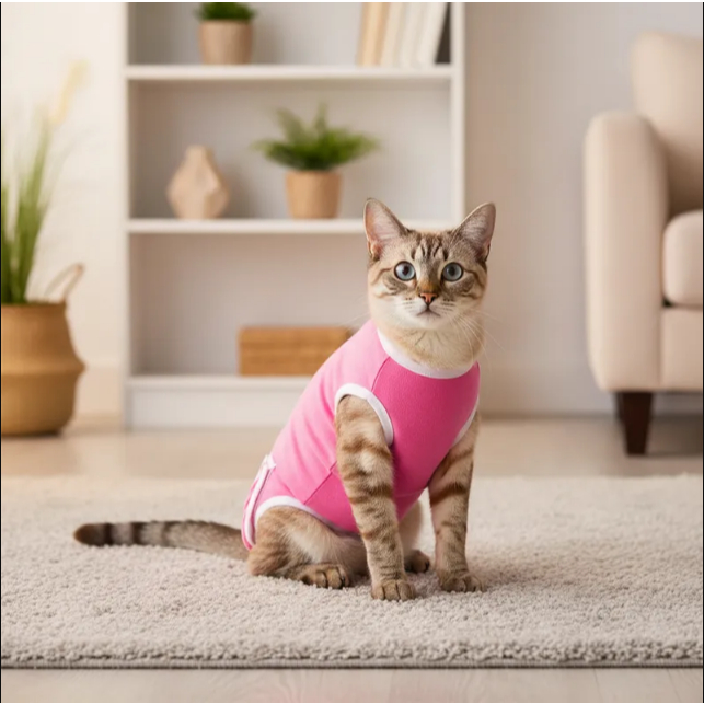 Roupa Pos Cirurgica Com Velcro Gato Castração ca