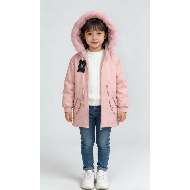 PARKA JAQUETA CASACO INFANTIL COM CAPUZ PELINHO ME