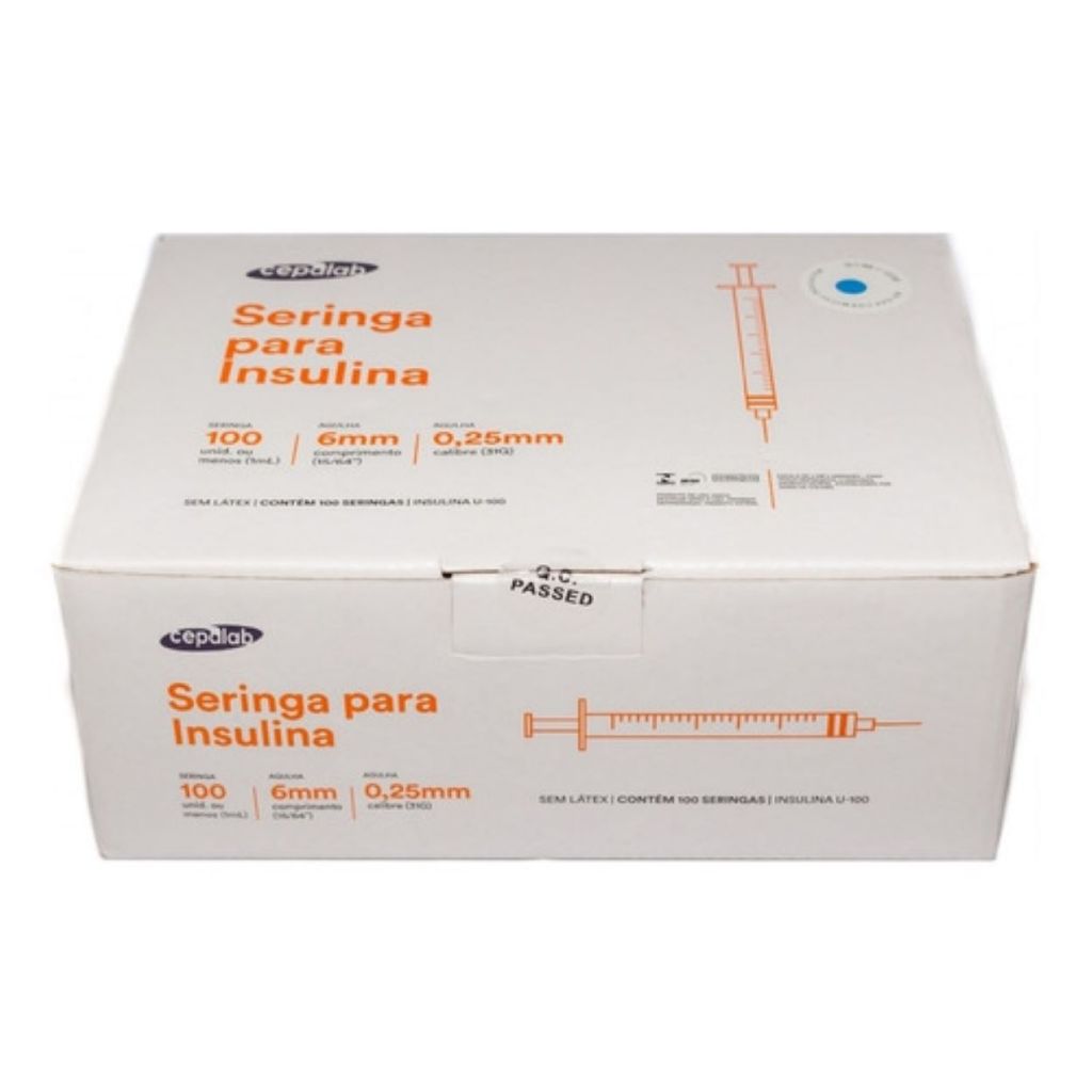 Seringa Insulina Ultra Fina 1ml 6mm X 0,25mm C/ 10
