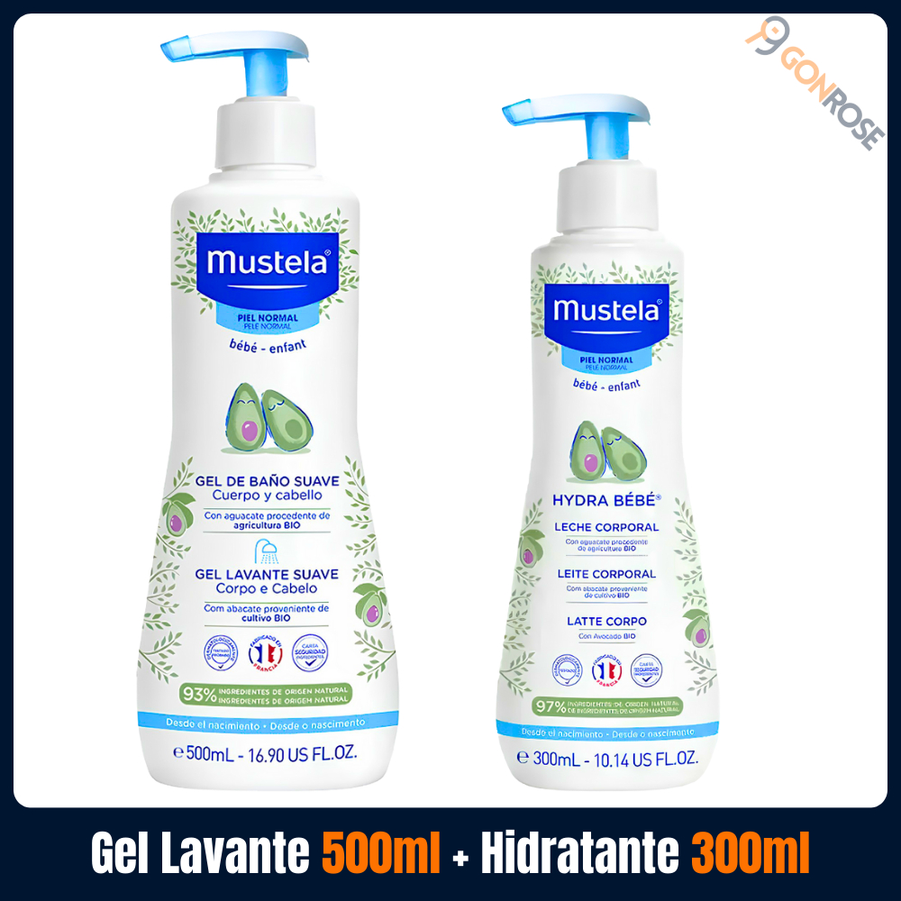 Kit com 1 Gel Lavante Suave Mustela Corpo e Cabelo